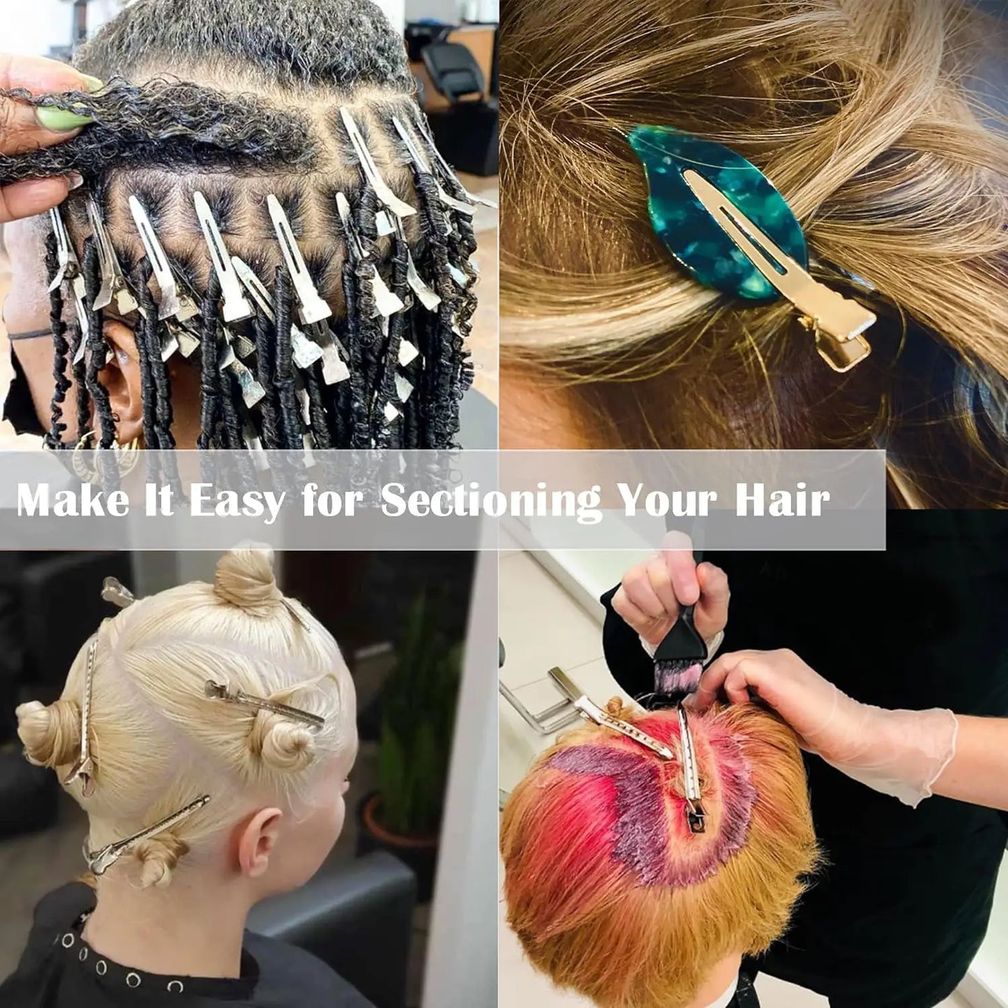 Hair Styling Clips - Ladies Hair Clip Set with Metal Sectioning Barrettes | Fashion Silver Hairdressing Accessories - ZOOMNSTORE