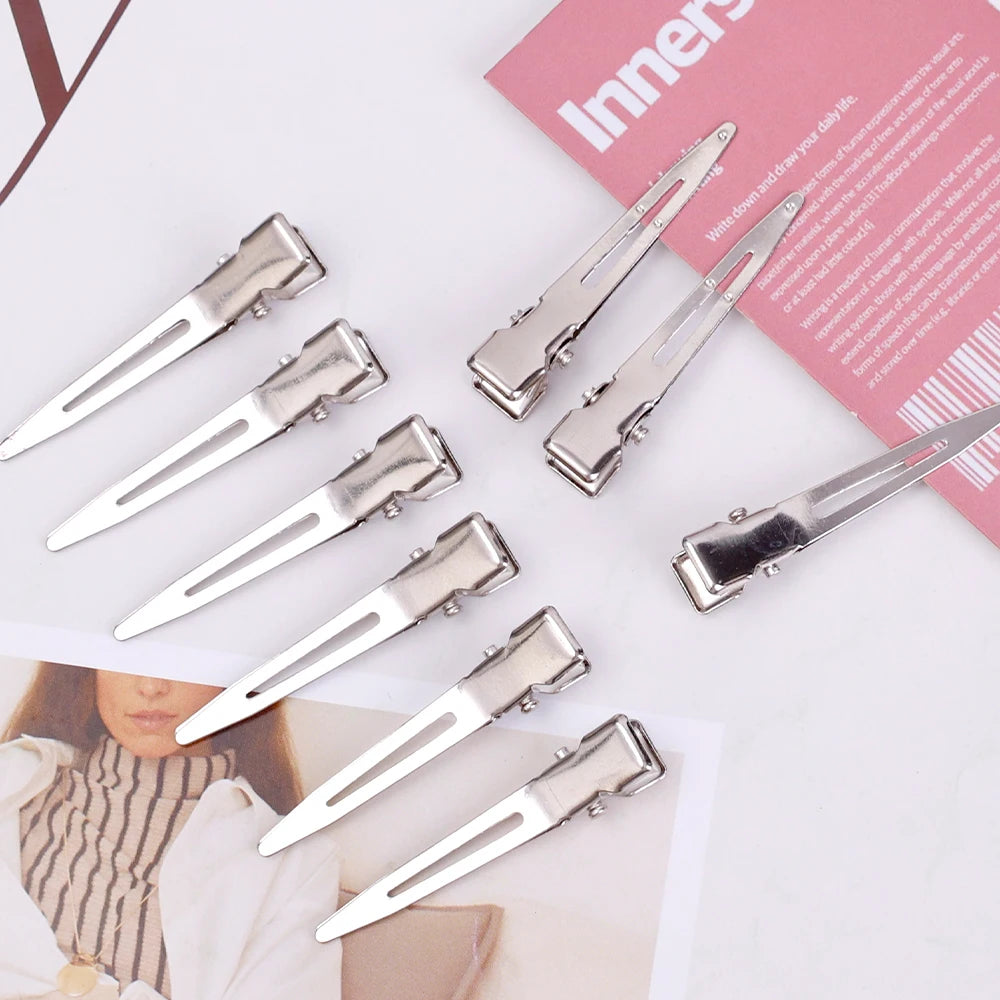 Hair Styling Clips - Ladies Hair Clip Set with Metal Sectioning Barrettes | Fashion Silver Hairdressing Accessories - ZOOMNSTORE