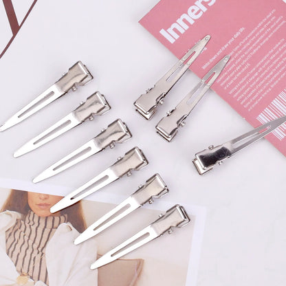 Hair Styling Clips - Ladies Hair Clip Set with Metal Sectioning Barrettes | Fashion Silver Hairdressing Accessories - ZOOMNSTORE