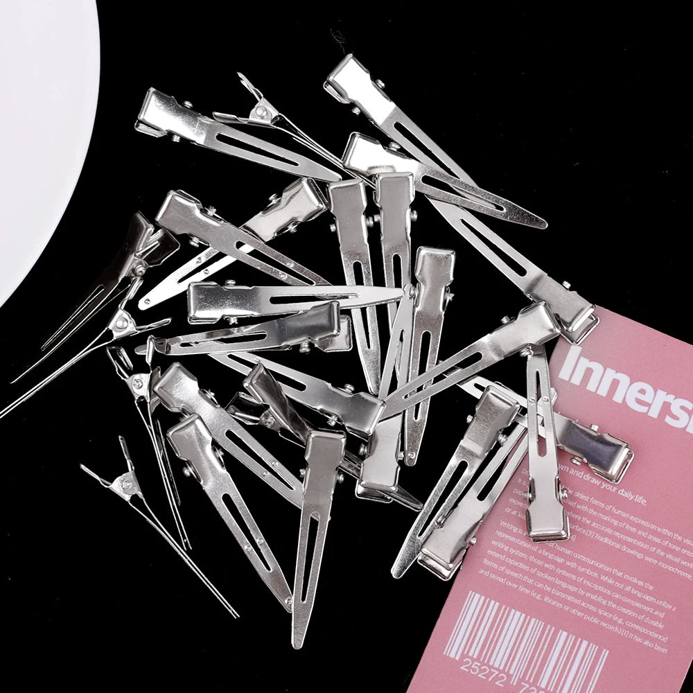 Hair Styling Clips - Ladies Hair Clip Set with Metal Sectioning Barrettes | Fashion Silver Hairdressing Accessories - ZOOMNSTORE