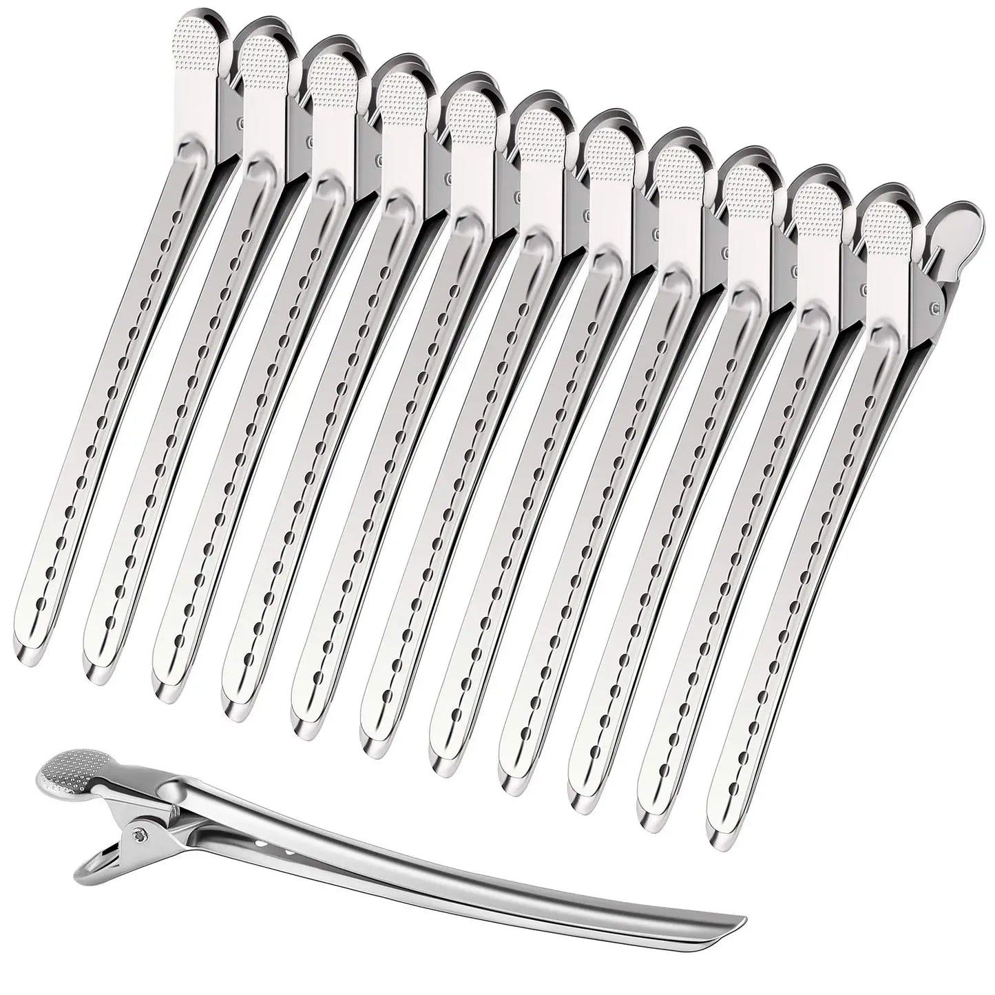 Hairdressing Sectioning Clips - Stainless Steel Hair Clip Clamps for Styling - ZOOMNSTORE