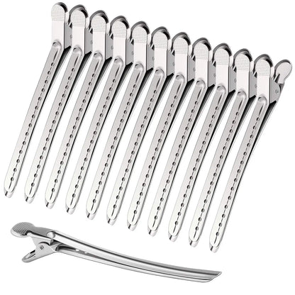 Hairdressing Sectioning Clips - Stainless Steel Hair Clip Clamps for Styling - ZOOMNSTORE