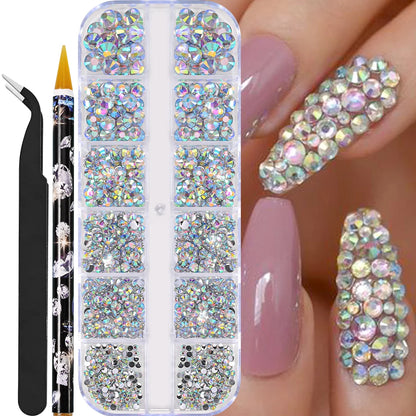 Half Round Pearl Beads - 3D Nail Charms Flatback White Pearls Various Sizes 15-5mm - ZOOMNSTORE