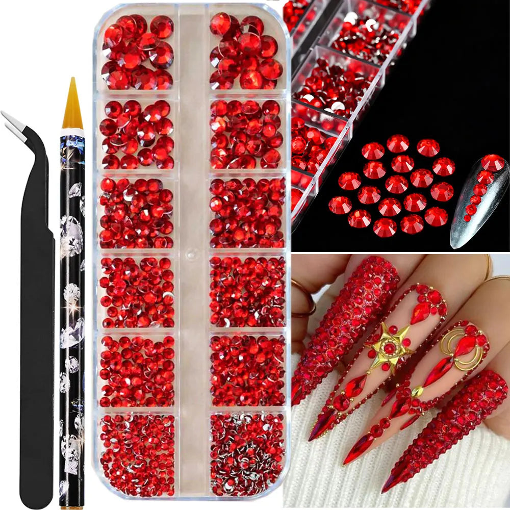 Half Round Pearl Beads - 3D Nail Charms Flatback White Pearls Various Sizes 15-5mm - ZOOMNSTORE