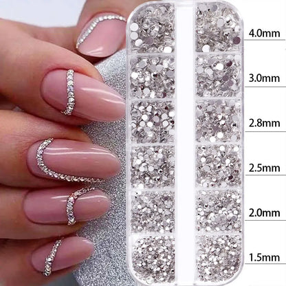 Half Round Pearl Beads - 3D Nail Charms Flatback White Pearls Various Sizes 15-5mm - ZOOMNSTORE