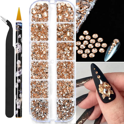 Half Round Pearl Beads - 3D Nail Charms Flatback White Pearls Various Sizes 15-5mm - ZOOMNSTORE
