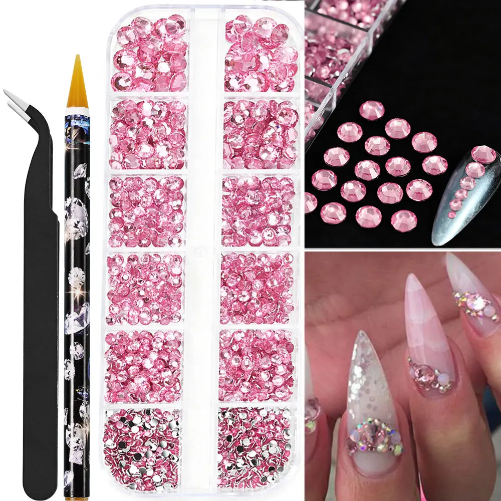 Half Round Pearl Beads - 3D Nail Charms Flatback White Pearls Various Sizes 15-5mm - ZOOMNSTORE