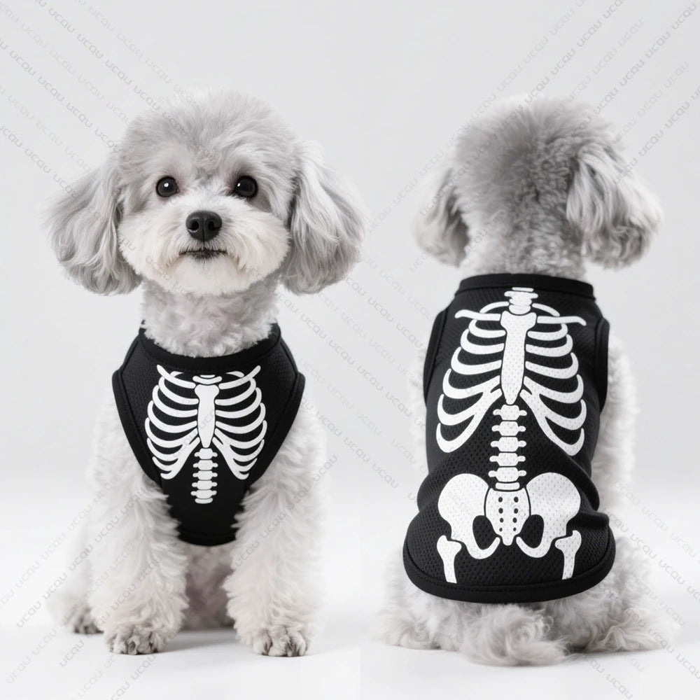 Halloween Dog Vest - Skeletal Perspective Pattern Quick Drying  Breathable - ZOOMNSTORE