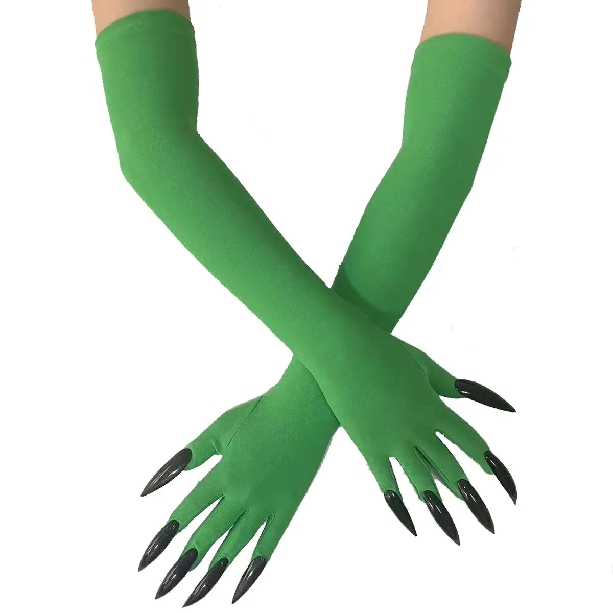 Cool Halloween gloves Green Ghost claws Dress up gloves Fashion black long nails Cosplay Halloween funny gloves C068 - ZOOMNSTORE