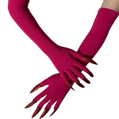Cool Halloween gloves Green Ghost claws Dress up gloves Fashion black long nails Cosplay Halloween funny gloves C068 - ZOOMNSTORE
