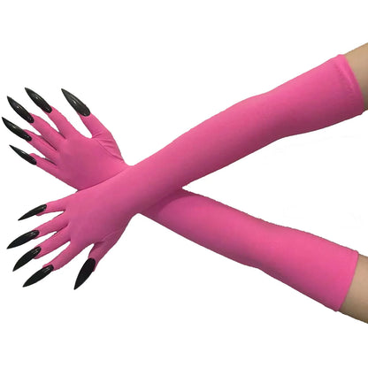 Cool Halloween gloves Green Ghost claws Dress up gloves Fashion black long nails Cosplay Halloween funny gloves C068 - ZOOMNSTORE