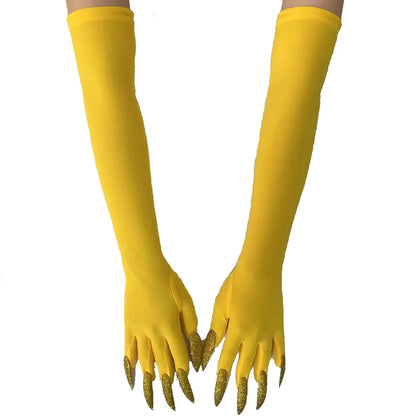 Cool Halloween gloves Green Ghost claws Dress up gloves Fashion black long nails Cosplay Halloween funny gloves C068 - ZOOMNSTORE