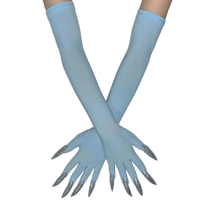 Cool Halloween gloves Green Ghost claws Dress up gloves Fashion black long nails Cosplay Halloween funny gloves C068 - ZOOMNSTORE