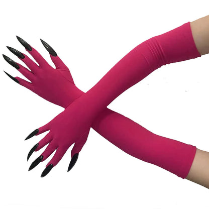 Cool Halloween gloves Green Ghost claws Dress up gloves Fashion black long nails Cosplay Halloween funny gloves C068 - ZOOMNSTORE