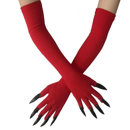 Cool Halloween gloves Green Ghost claws Dress up gloves Fashion black long nails Cosplay Halloween funny gloves C068 - ZOOMNSTORE
