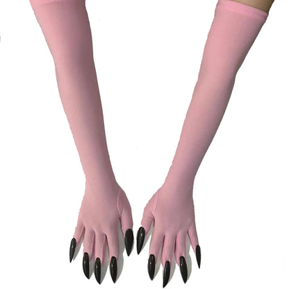 Cool Halloween gloves Green Ghost claws Dress up gloves Fashion black long nails Cosplay Halloween funny gloves C068 - ZOOMNSTORE