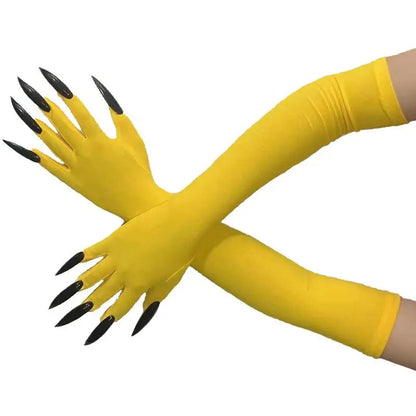 Cool Halloween gloves Green Ghost claws Dress up gloves Fashion black long nails Cosplay Halloween funny gloves C068 - ZOOMNSTORE