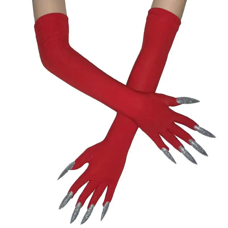 Cool Halloween gloves Green Ghost claws Dress up gloves Fashion black long nails Cosplay Halloween funny gloves C068 - ZOOMNSTORE