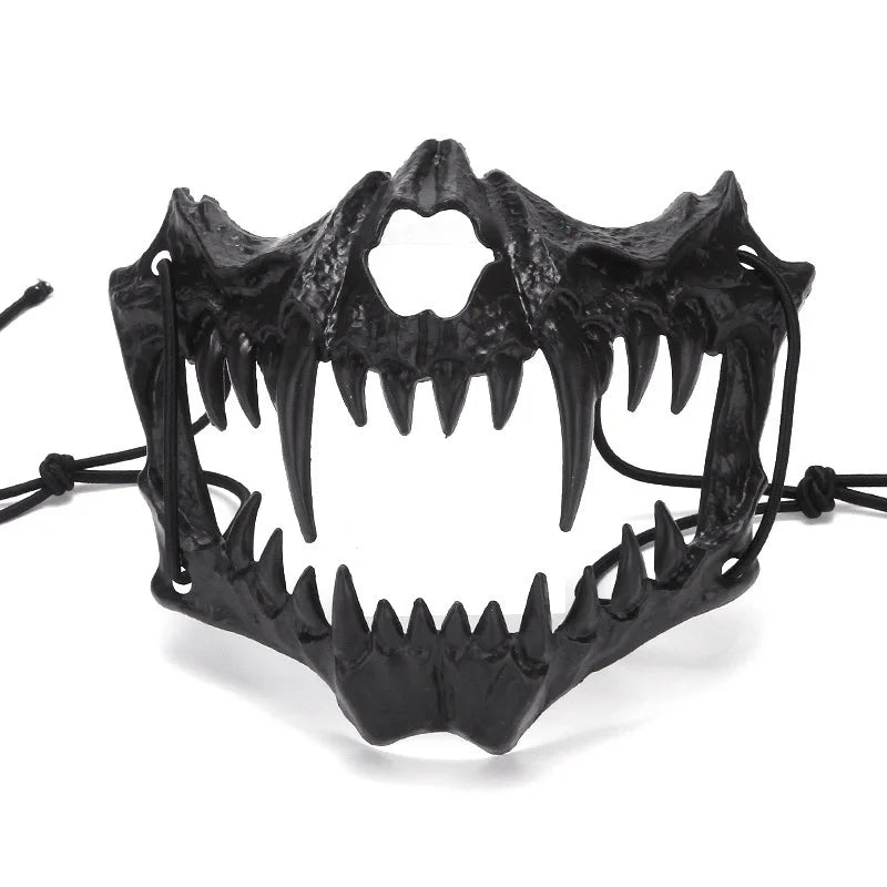 Halloween Half-Face Mask - Dragon God Tiger Tengu Wolf Skull Performance Masks - ZOOMNSTORE