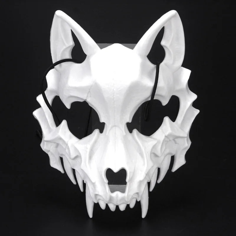 Halloween Half-Face Mask - Dragon God Tiger Tengu Wolf Skull Performance Masks - ZOOMNSTORE