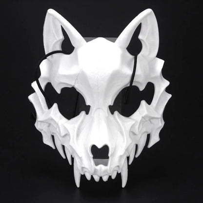Halloween Half-Face Mask - Dragon God Tiger Tengu Wolf Skull Performance Masks - ZOOMNSTORE