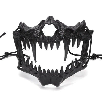 Halloween Half-Face Mask - Dragon God Tiger Tengu Wolf Skull Performance Masks - ZOOMNSTORE