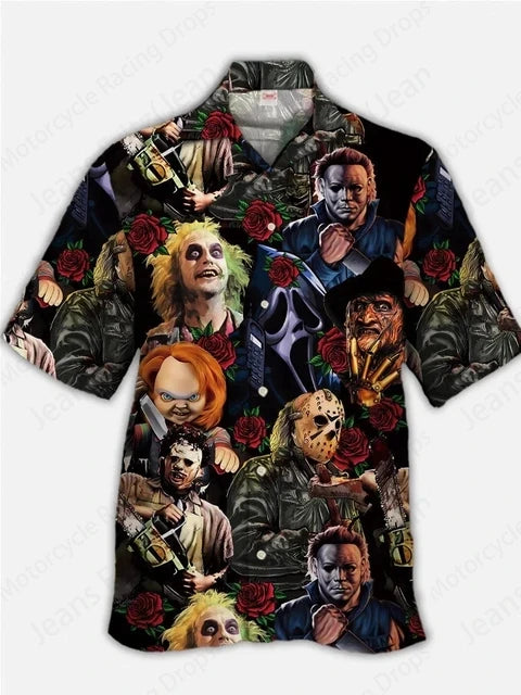 Halloween Hawaiian Shirt - Chucky Movie Casual Loose Short Sleeve Beach Blouse - ZOOMNSTORE