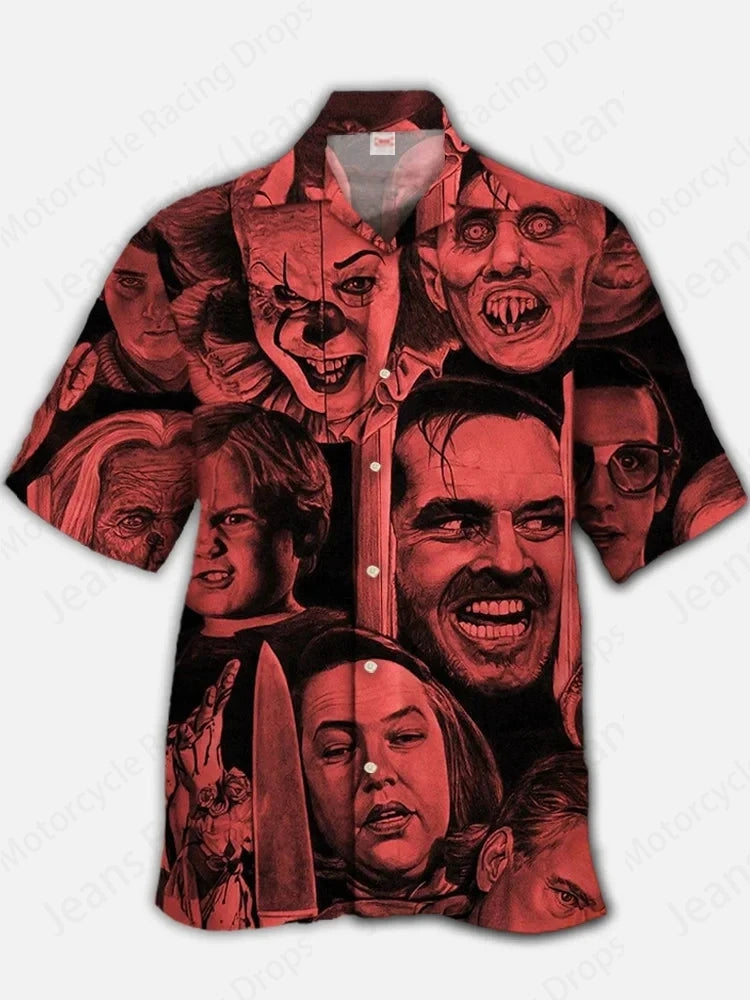 Halloween Hawaiian Shirt - Chucky Movie Casual Loose Short Sleeve Beach Blouse - ZOOMNSTORE