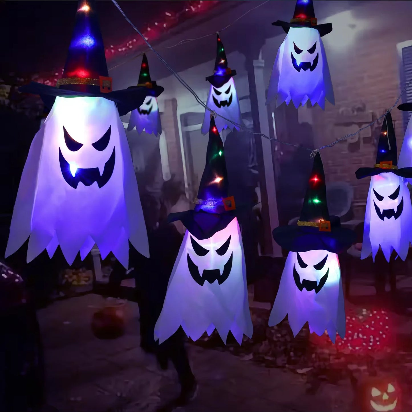 Halloween Wizard Hat LED Pendant Light - Outdoor Courtyard Decoration - ZOOMNSTORE