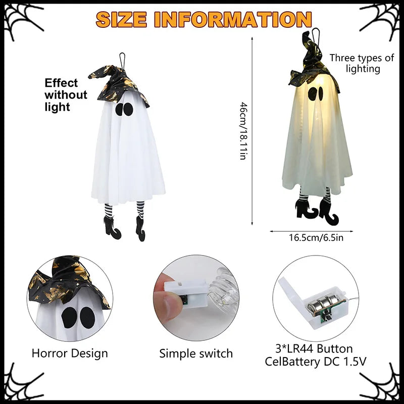 Halloween LED Witch Ghost Decorations - Light Up Scary Ornaments for Indoor Outdoor Party - ZOOMNSTORE