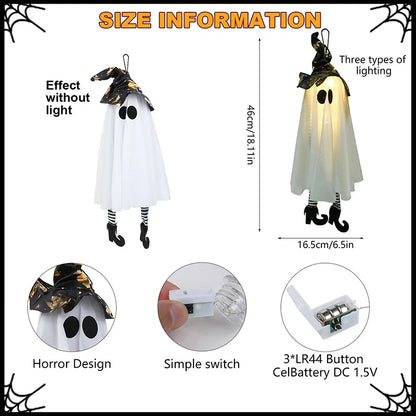 Halloween LED Witch Ghost Decorations - Light Up Scary Ornaments for Indoor Outdoor Party - ZOOMNSTORE