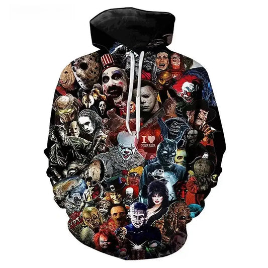 Michael Myers 3D Print Hoodie - Casual Halloween Streetwear Pullover - ZOOMNSTORE