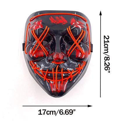 Wireless LED Halloween Purge Mask - Glowing Masquerade Horror Mask - ZOOMNSTORE