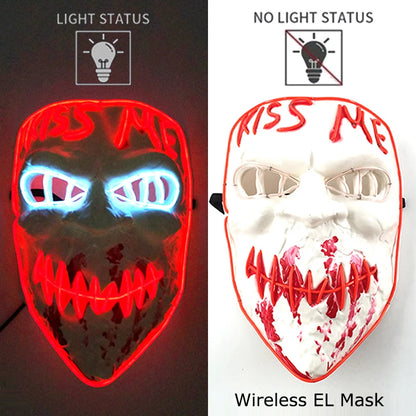 Wireless LED Halloween Purge Mask - Glowing Masquerade Horror Mask - ZOOMNSTORE