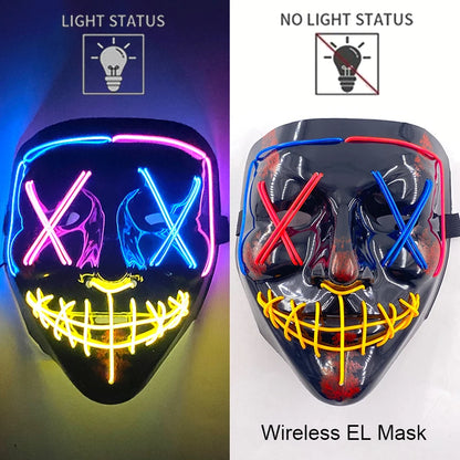 Wireless LED Halloween Purge Mask - Glowing Masquerade Horror Mask - ZOOMNSTORE