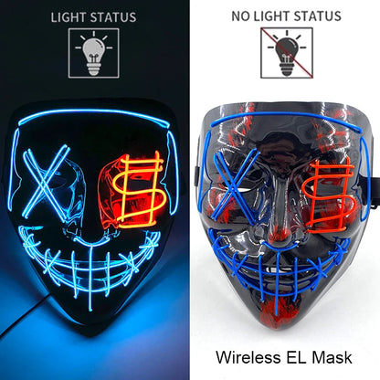 Wireless LED Halloween Purge Mask - Glowing Masquerade Horror Mask - ZOOMNSTORE