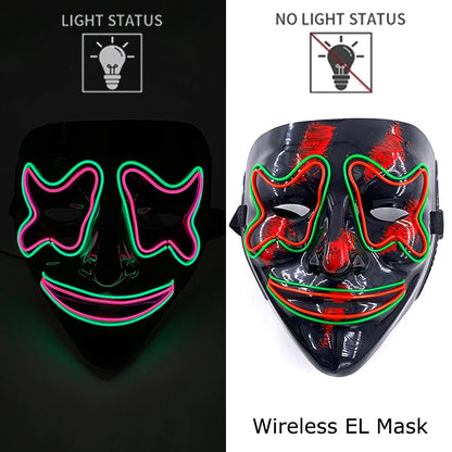 Wireless LED Halloween Purge Mask - Glowing Masquerade Horror Mask - ZOOMNSTORE