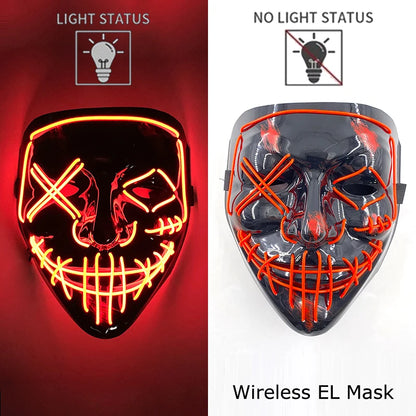 Wireless LED Halloween Purge Mask - Glowing Masquerade Horror Mask - ZOOMNSTORE