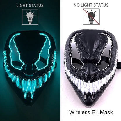 Wireless LED Halloween Purge Mask - Glowing Masquerade Horror Mask - ZOOMNSTORE