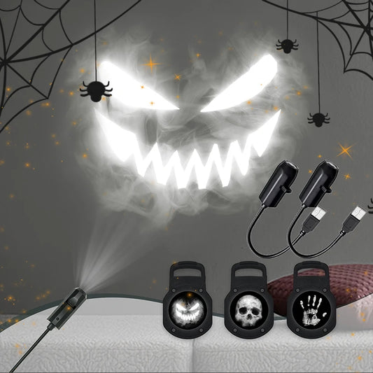 Halloween Skull USB Projector Light - Rotating Ghost LED Lamp - ZOOMNSTORE