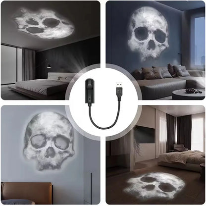 Halloween Skull USB Projector Light - Rotating Ghost LED Lamp - ZOOMNSTORE