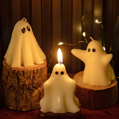 Soy Wax Ghost Candles - Handmade Aromatherapy Halloween Decor - ZOOMNSTORE