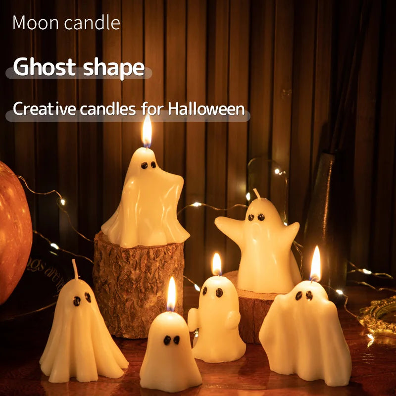 Soy Wax Ghost Candles - Handmade Aromatherapy Halloween Decor - ZOOMNSTORE