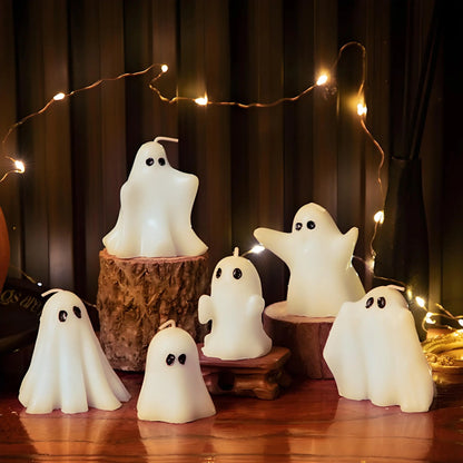 Soy Wax Ghost Candles - Handmade Aromatherapy Halloween Decor - ZOOMNSTORE