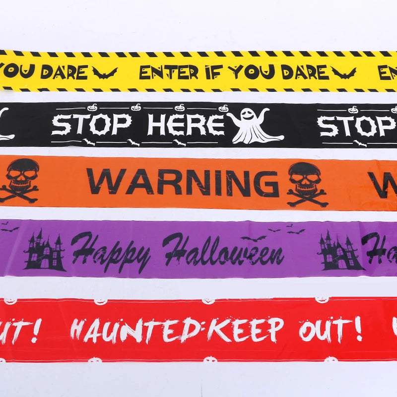 Halloween Skull Head Warning Tape - Window Prop Decoration - ZOOMNSTORE