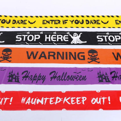 Halloween Skull Head Warning Tape - Window Prop Decoration - ZOOMNSTORE