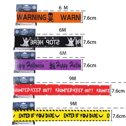 Halloween Skull Head Warning Tape - Window Prop Decoration - ZOOMNSTORE