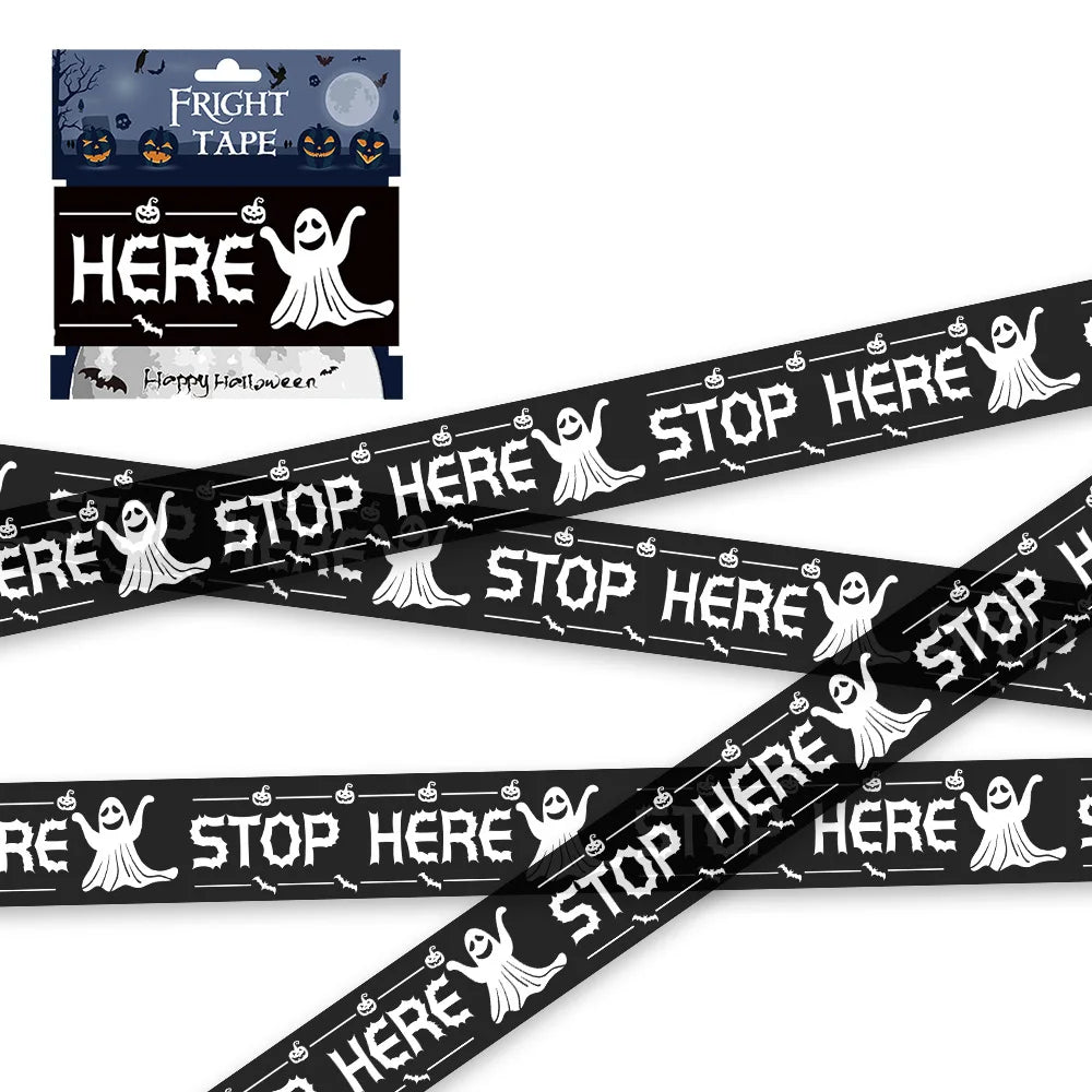 Halloween Skull Head Warning Tape - Window Prop Decoration - ZOOMNSTORE