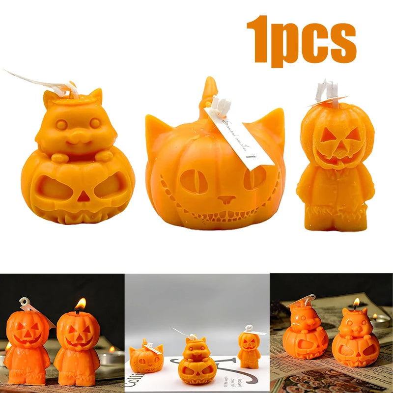 Halloween Skull Pumpkin Scented Candle - Handmade Party Decor Gift - ZOOMNSTORE