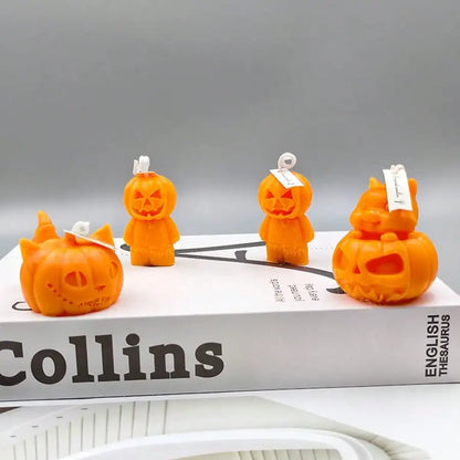Halloween Skull Pumpkin Scented Candle - Handmade Party Decor Gift - ZOOMNSTORE